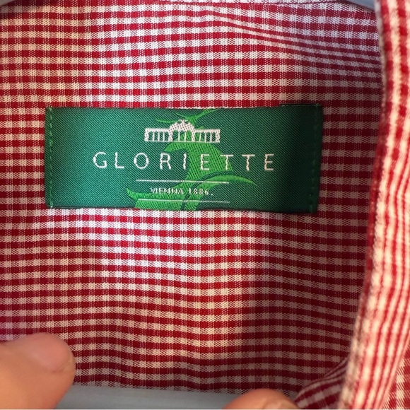 Gloriette Vienna Girls Red Plaid Long Sleeve Popover Blouse US Size 5-6 NWT - Picture 6 of 10